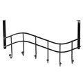 Home Basics Home Basics Wave 6 Hook Over the Door Organizing Rack, Black Onyx ZOR96207